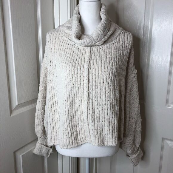 NEW Free People Be Yours Cowl Neck Sweater in Vanilla Bean XS - Picture 4 of 9